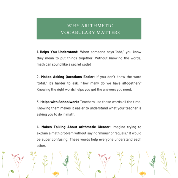 Arithmetic Vocabulary - Image 3